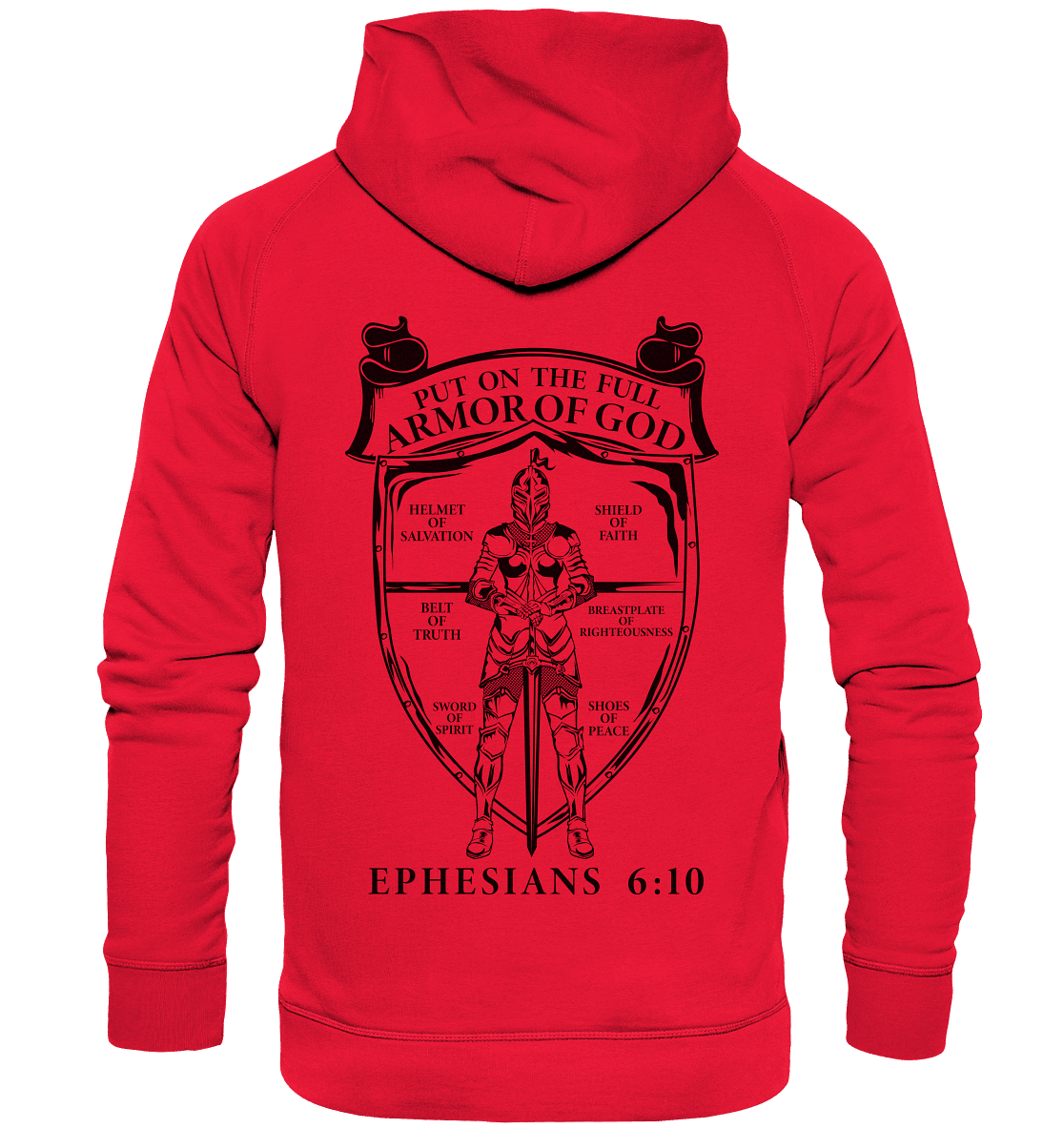 „Put on the Full Armor of God“ – Rückseite | Christliche Kleidung - Kids Premium Hoodie - Kids & Babys - Rot - GfoitMa