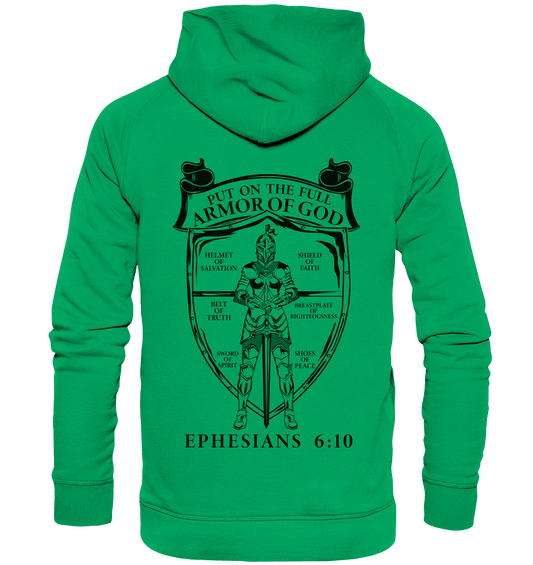 „Put on the Full Armor of God“ – Rückseite | Christliche Kleidung - Kids Premium Hoodie - Kids & Babys - Kelly Green - GfoitMa