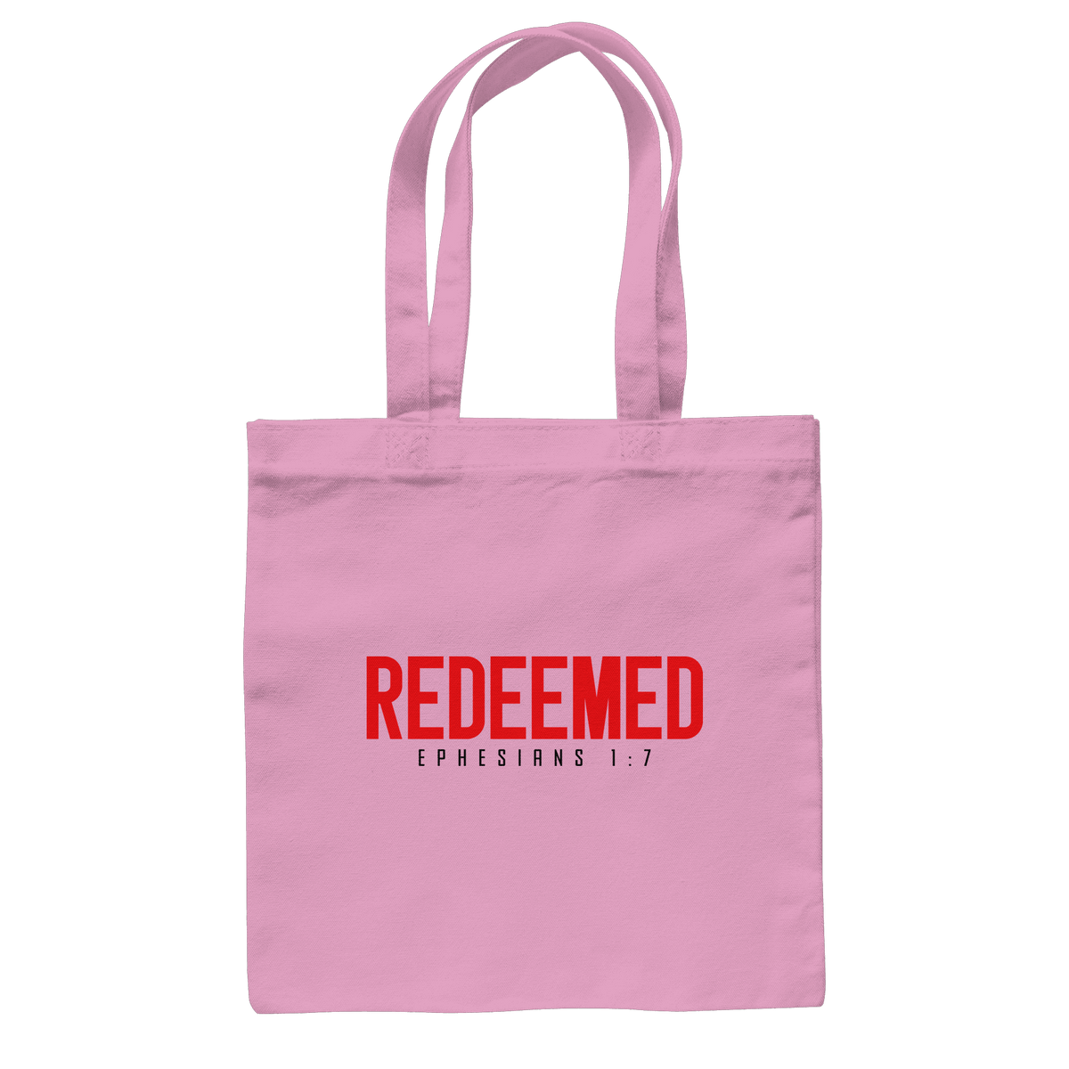 Redeemed – Ephesians 1:7 – Erlöst durch sein Blut | Christliche Produkte - Baumwolltasche - Taschen - Classic Pink - GfoitMa