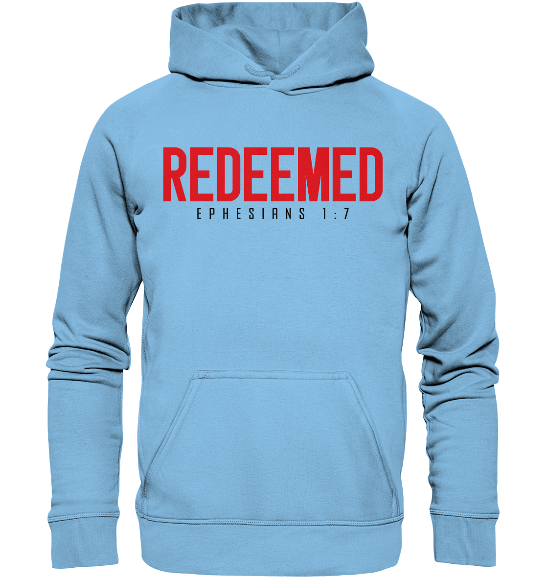Redeemed – Ephesians 1:7 – Erlöst durch sein Blut | Christliche Produkte - Kids Premium Hoodie - Kids & Babys - Sky Blue - GfoitMa