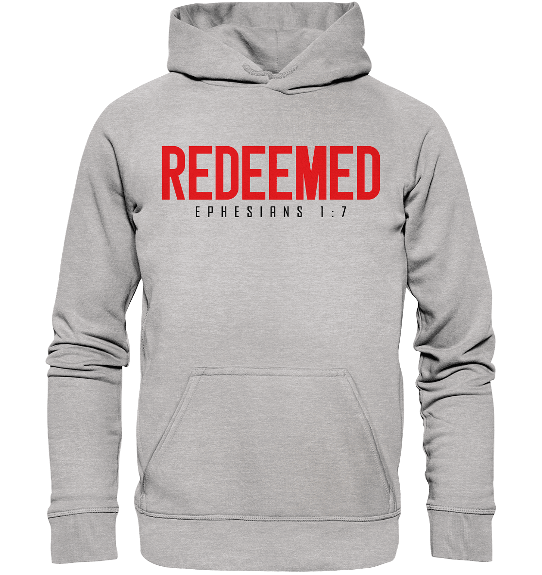 Redeemed – Ephesians 1:7 – Erlöst durch sein Blut | Christliche Produkte - Kids Premium Hoodie - Kids & Babys - Heather Grey (meliert) - GfoitMa