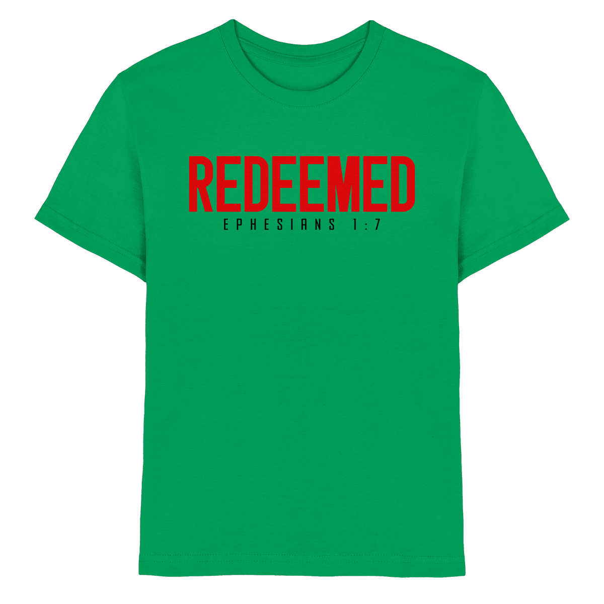 Redeemed – Ephesians 1:7 – Erlöst durch sein Blut | Christliche Produkte - Kids Premium Shirt - Kids & Babys - Kelly Green - GfoitMa