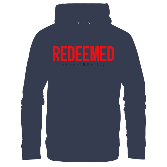 Redeemed – Ephesians 1:7 – Erlöst durch sein Blut | Christliche Produkte - Premium Unisex Hoodie - Hoodies - Deep Navy - GfoitMa