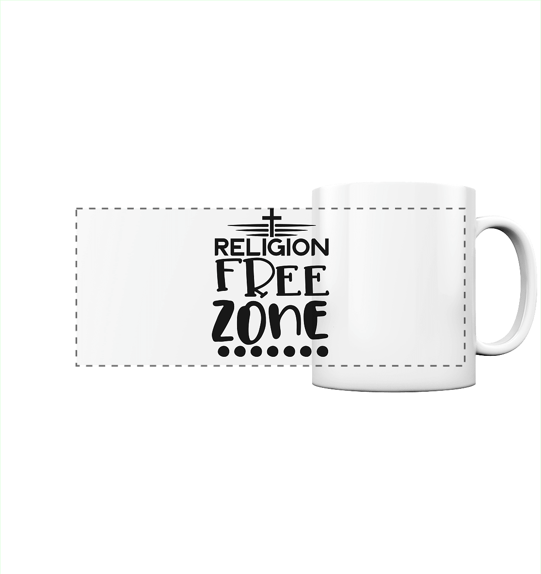 Religion Free Zone | Christliche Kleidung & Geschenke mit Botschaft - Panorama Tasse - Trinkgefäße - White glossy - GfoitMa