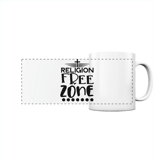 Religion Free Zone | Christliche Kleidung & Geschenke mit Botschaft - Panorama Tasse - Trinkgefäße - White glossy - GfoitMa