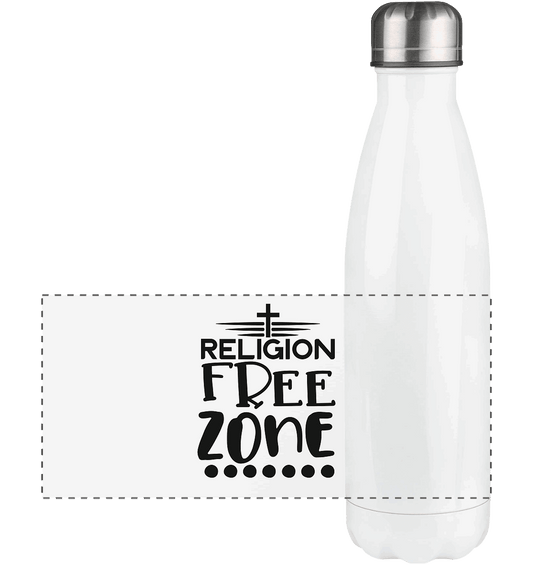 Religion Free Zone | Christliche Kleidung & Geschenke mit Botschaft - Panorama Thermoflasche 500ml - Trinkgefäße - White - GfoitMa