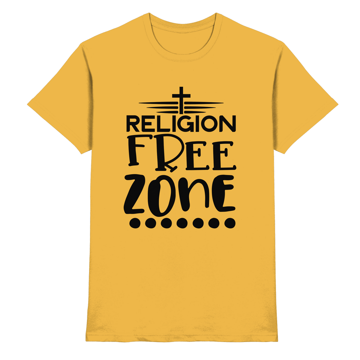 Religion Free Zone | Christliche Kleidung & Geschenke mit Botschaft - Premium Shirt - Unisex-Shirts - Gold - GfoitMa