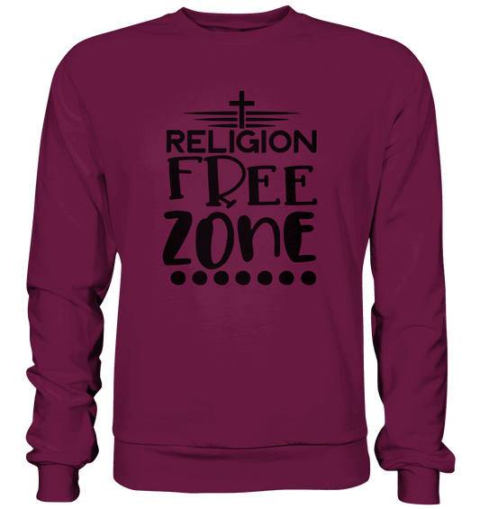 Religion Free Zone | Christliche Kleidung & Geschenke mit Botschaft - Premium Sweatshirt - Sweatshirts - Burgund - GfoitMa