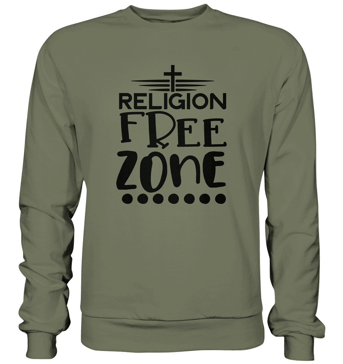 Religion Free Zone | Christliche Kleidung & Geschenke mit Botschaft - Premium Sweatshirt - Sweatshirts - Classic Olive - GfoitMa