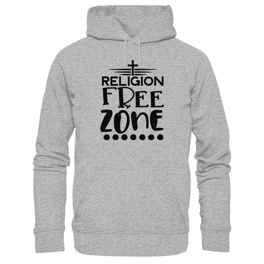 Religion Free Zone | Christliche Kleidung & Geschenke mit Botschaft - Premium Unisex Hoodie - Hoodies - Heather Grey (meliert) - GfoitMa