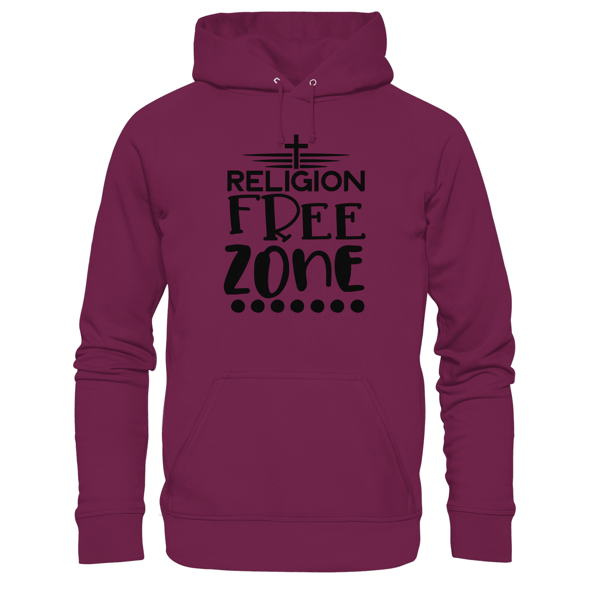 Religion Free Zone | Christliche Kleidung & Geschenke mit Botschaft - Premium Unisex Hoodie - Hoodies - Burgund - GfoitMa