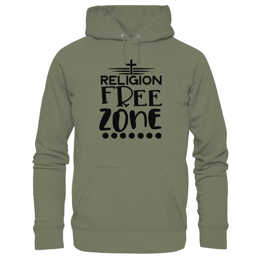Religion Free Zone | Christliche Kleidung & Geschenke mit Botschaft - Premium Unisex Hoodie - Hoodies - Classic Olive - GfoitMa
