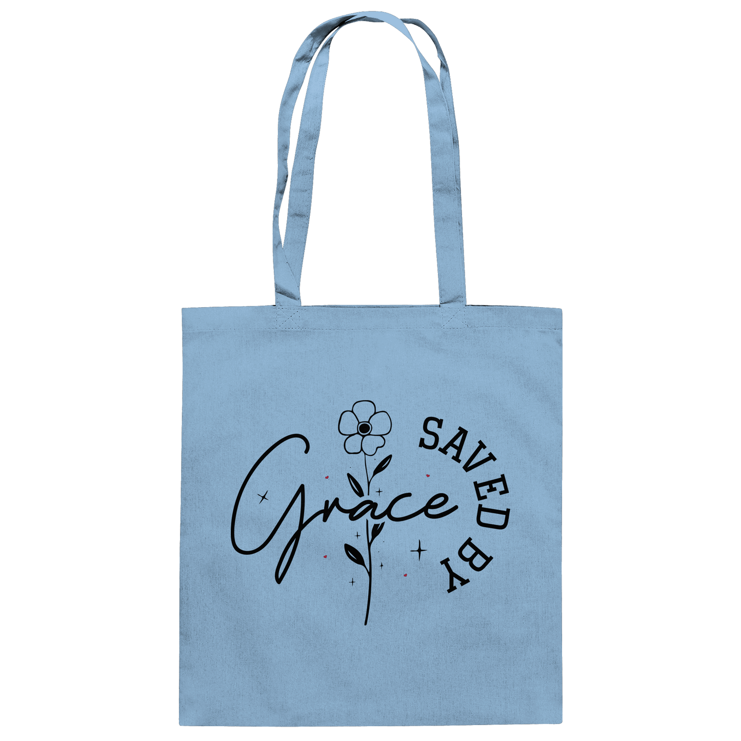 Saved by Grace – ein schlichtes Design mit tiefer Botschaft - Baumwolltasche - Taschen - Sky Blue - GfoitMa