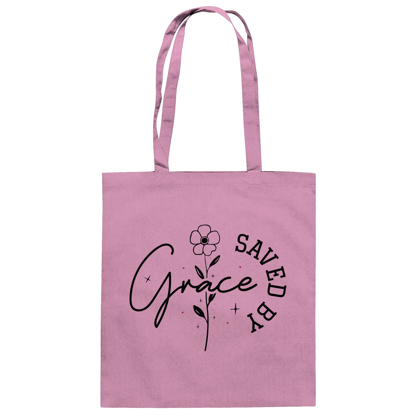 Saved by Grace – ein schlichtes Design mit tiefer Botschaft - Baumwolltasche - Taschen - Classic Pink - GfoitMa