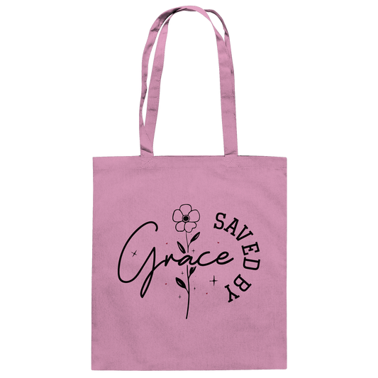 Saved by Grace – ein schlichtes Design mit tiefer Botschaft - Baumwolltasche - Taschen - Classic Pink - GfoitMa