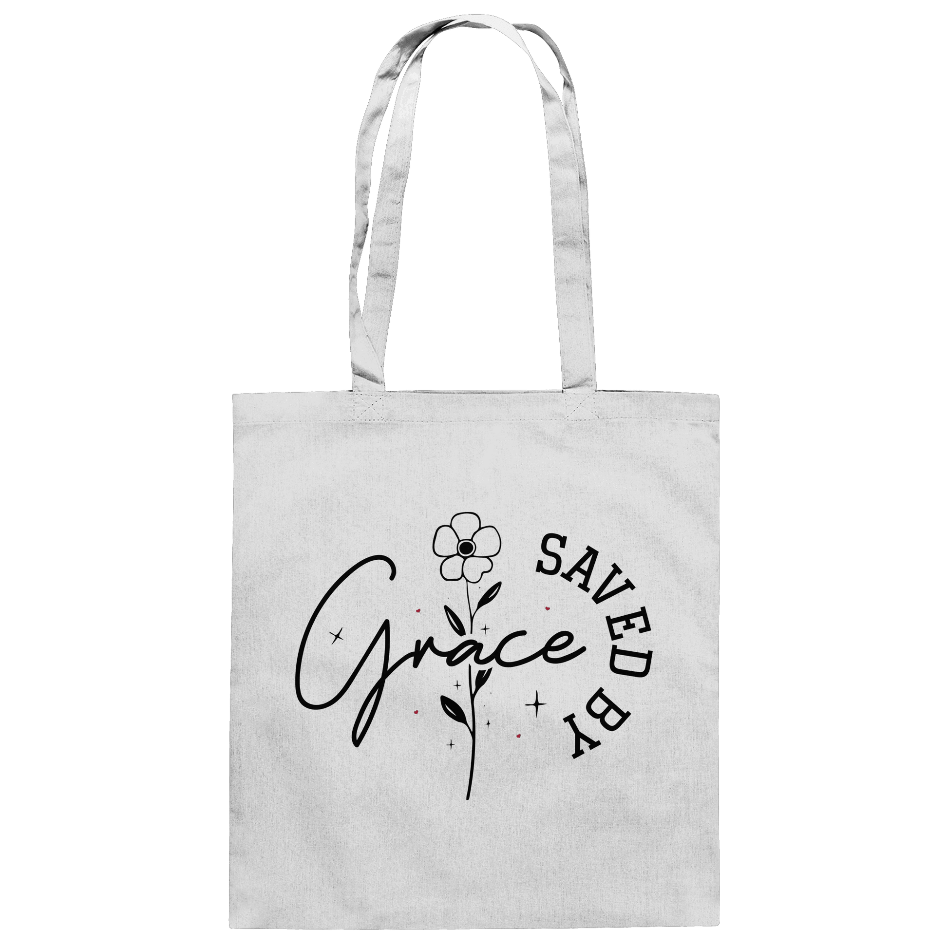 Saved by Grace – ein schlichtes Design mit tiefer Botschaft - Baumwolltasche - Taschen - White - GfoitMa