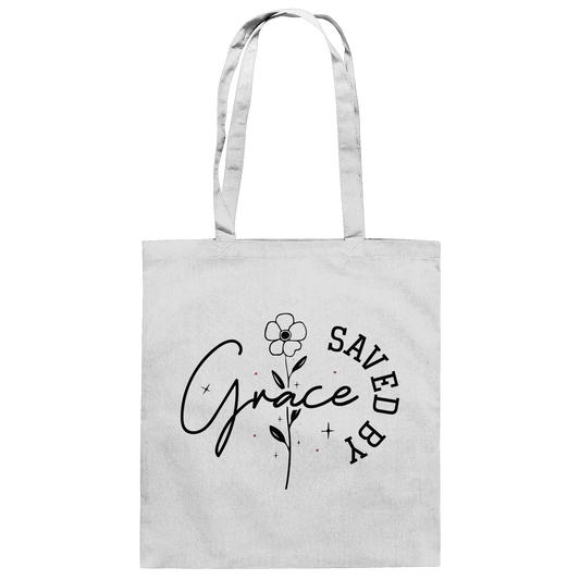 Saved by Grace – ein schlichtes Design mit tiefer Botschaft - Baumwolltasche - Taschen - White - GfoitMa