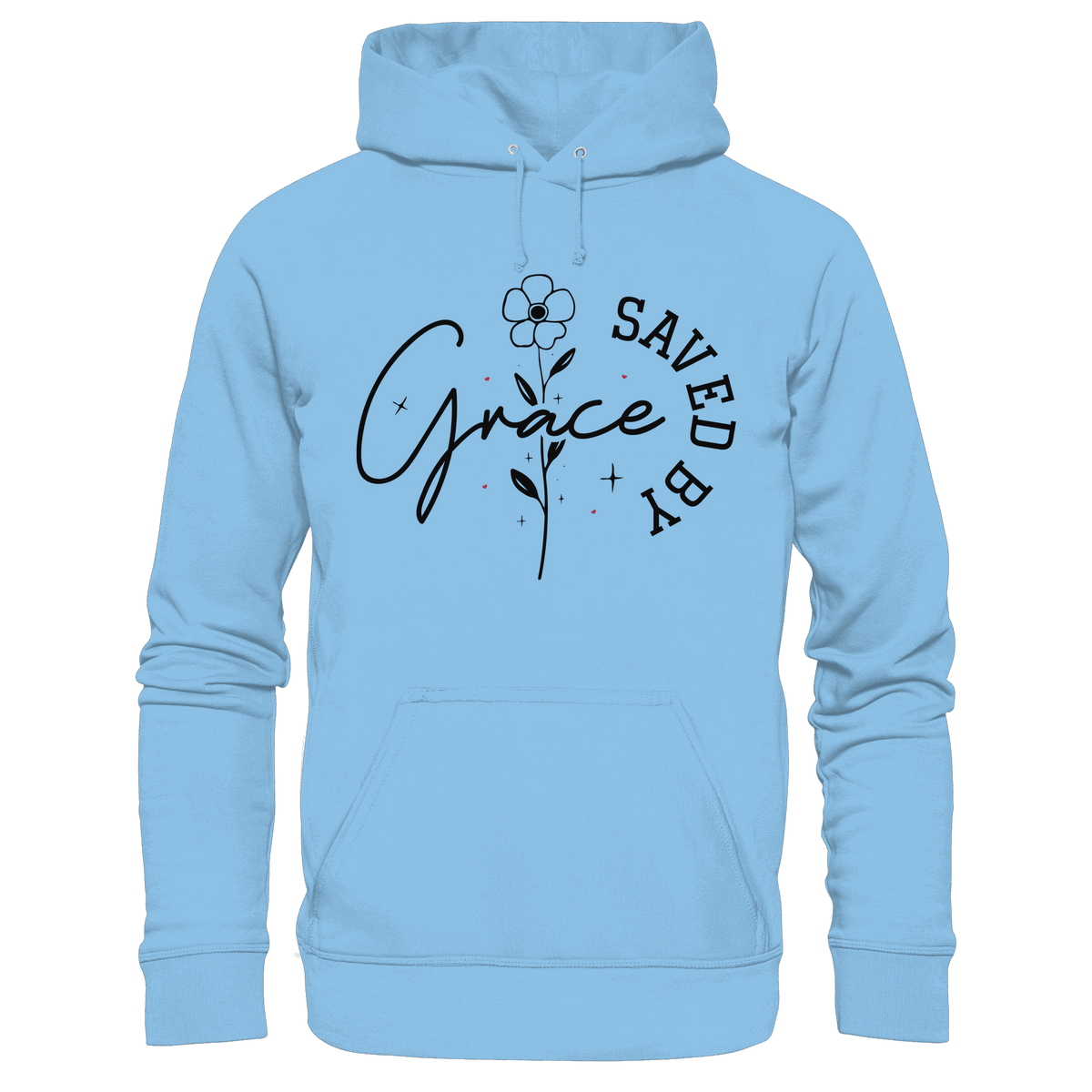 Saved by Grace – ein schlichtes Design mit tiefer Botschaft - Kids Premium Hoodie - Kids & Babys - Sky Blue - GfoitMa