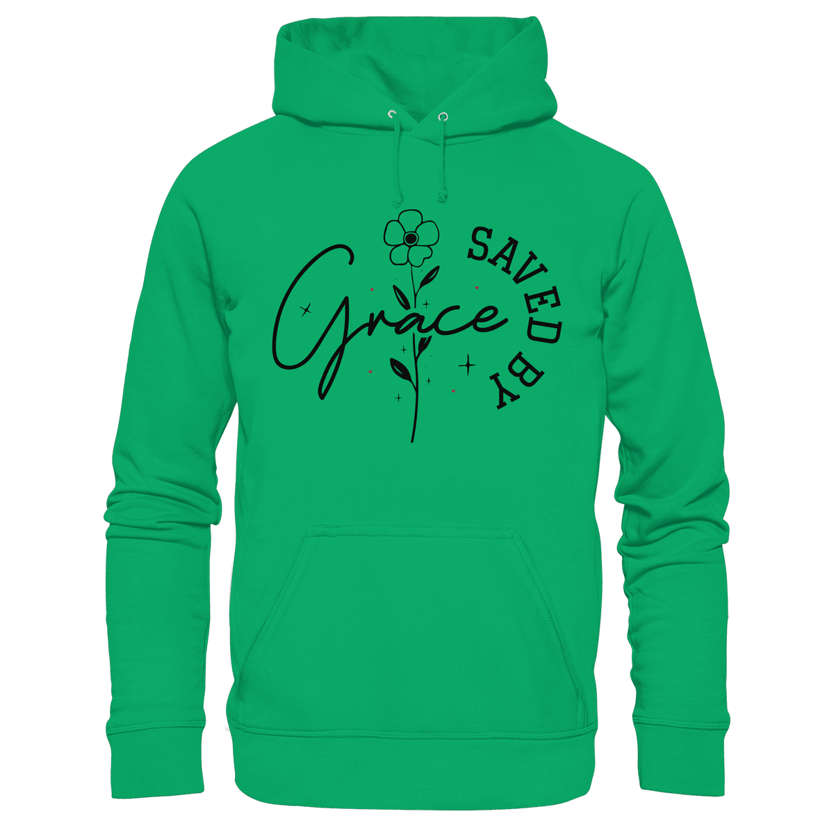Saved by Grace – ein schlichtes Design mit tiefer Botschaft - Kids Premium Hoodie - Kids & Babys - Kelly Green - GfoitMa