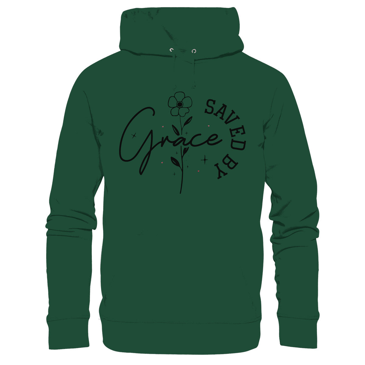 Saved by Grace – ein schlichtes Design mit tiefer Botschaft - Kids Premium Hoodie - Kids & Babys - Bottlegreen - GfoitMa