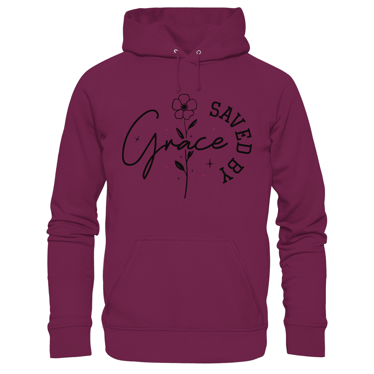 Saved by Grace – ein schlichtes Design mit tiefer Botschaft - Kids Premium Hoodie - Kids & Babys - Burgund - GfoitMa