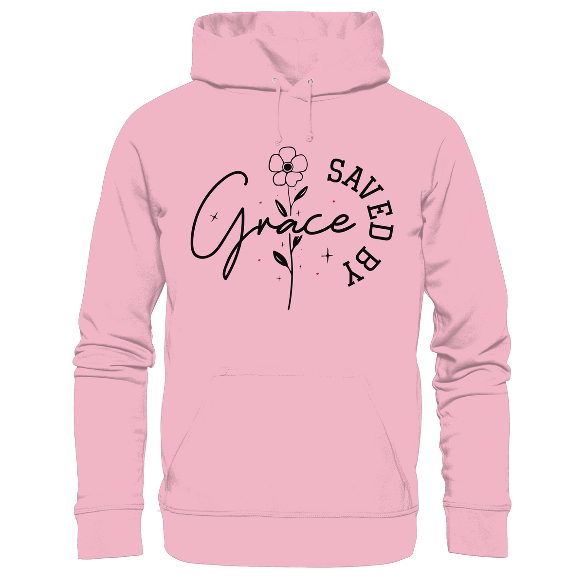 Saved by Grace – ein schlichtes Design mit tiefer Botschaft - Kids Premium Hoodie - Kids & Babys - Light Pink - GfoitMa