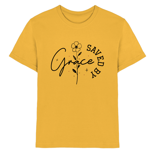 Saved by Grace – ein schlichtes Design mit tiefer Botschaft - Kids Premium Shirt - Kids & Babys - Gold - GfoitMa