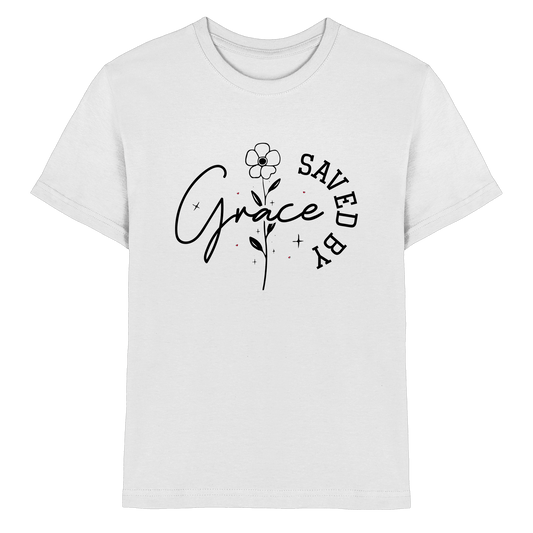 Saved by Grace – ein schlichtes Design mit tiefer Botschaft - Kids Premium Shirt - Kids & Babys - White - GfoitMa