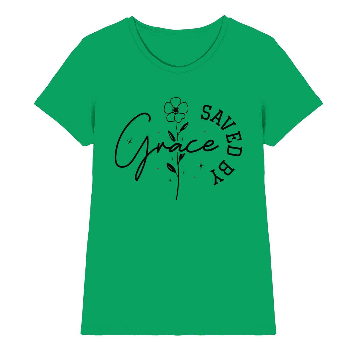 Saved by Grace – ein schlichtes Design mit tiefer Botschaft - Ladies Premium Shirt - Lady-Shirts - Kelly Green - GfoitMa