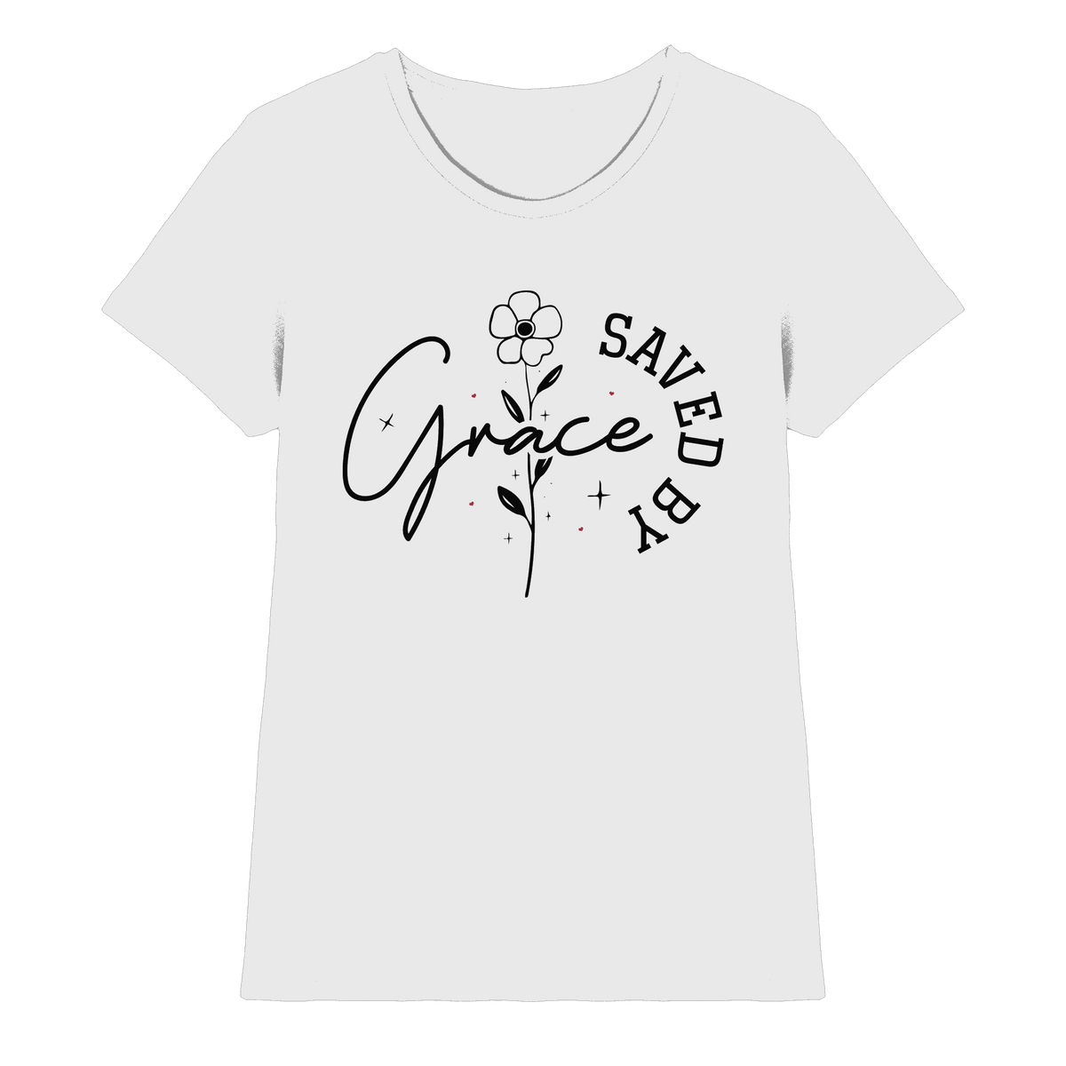 Saved by Grace – ein schlichtes Design mit tiefer Botschaft - Ladies Premium Shirt - Lady-Shirts - White - GfoitMa