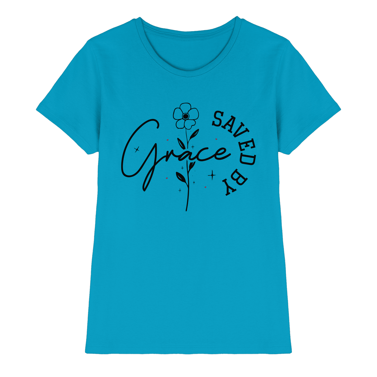 Saved by Grace – ein schlichtes Design mit tiefer Botschaft - Ladies Premium Shirt - Lady-Shirts - Atoll - GfoitMa
