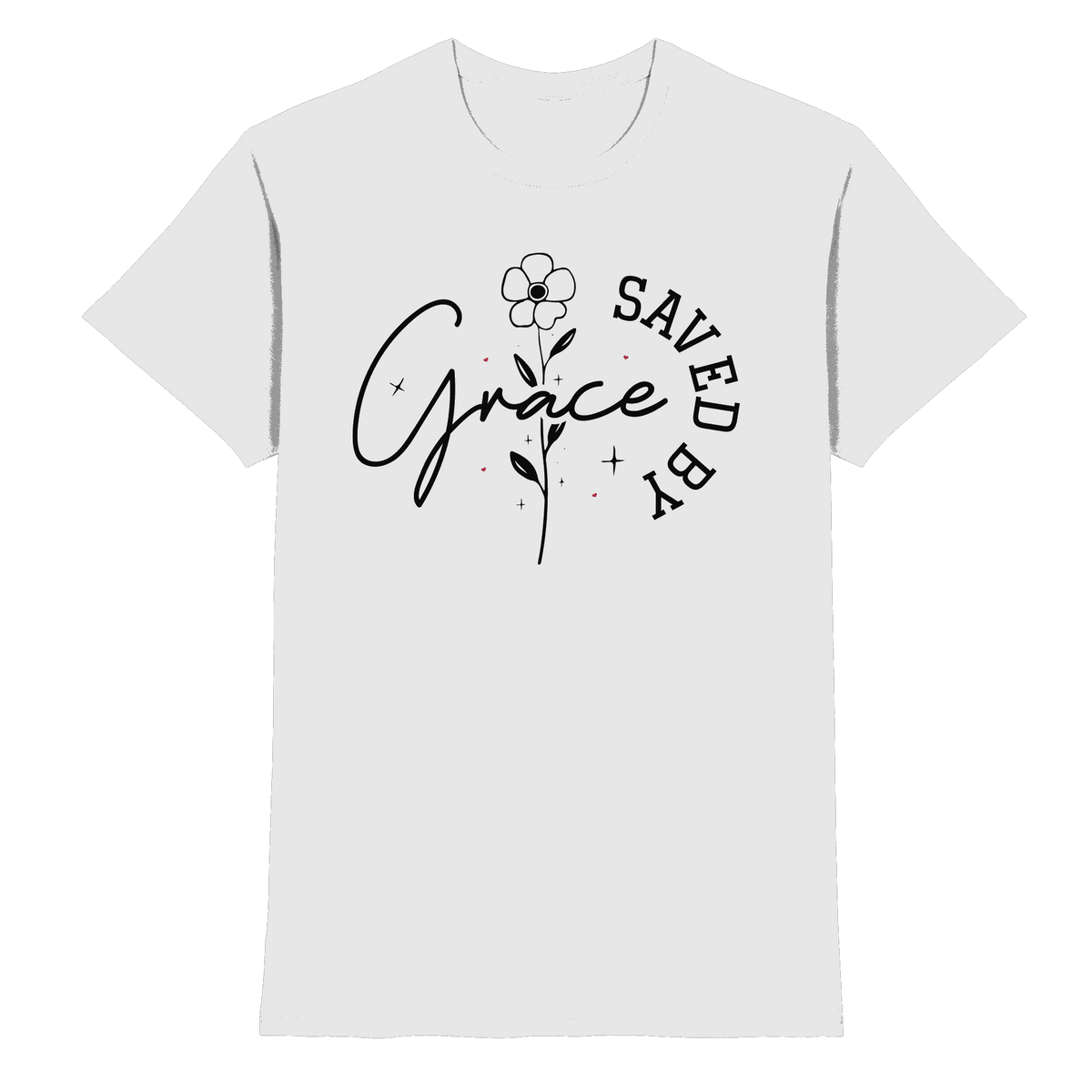Saved by Grace – ein schlichtes Design mit tiefer Botschaft - Premium Shirt - Unisex-Shirts - White - GfoitMa