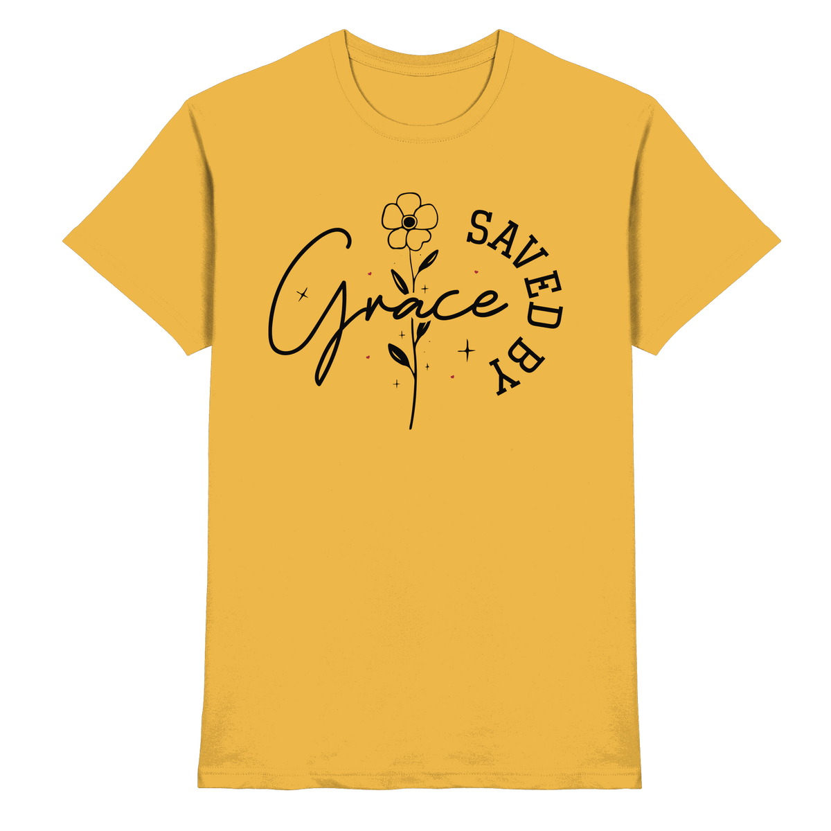 Saved by Grace – ein schlichtes Design mit tiefer Botschaft - Premium Shirt - Unisex-Shirts - Gold - GfoitMa