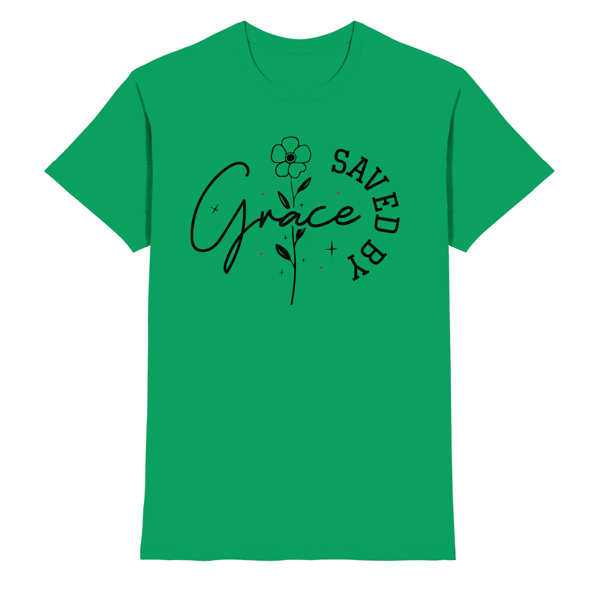 Saved by Grace – ein schlichtes Design mit tiefer Botschaft - Premium Shirt - Unisex-Shirts - Kelly Green - GfoitMa