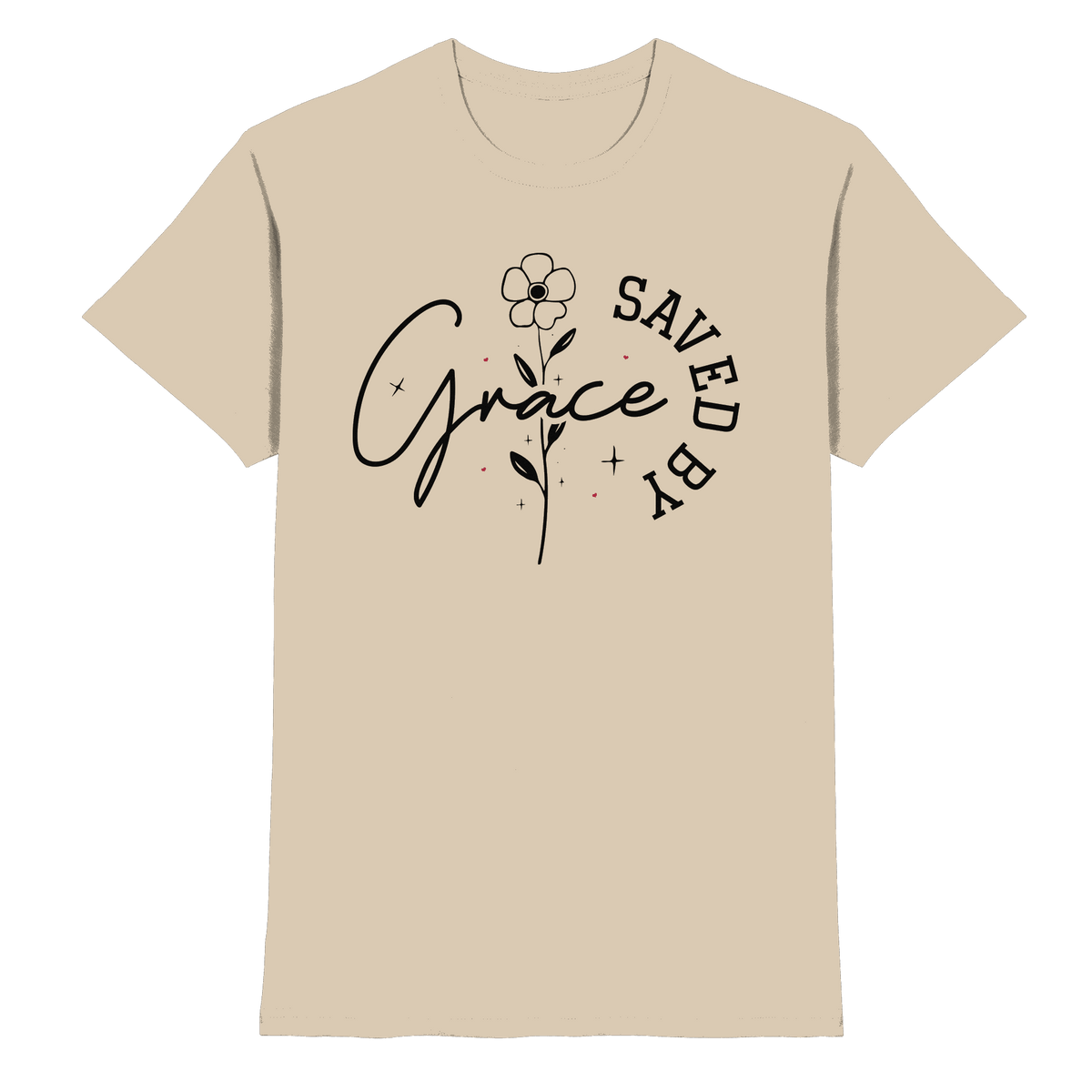Saved by Grace – ein schlichtes Design mit tiefer Botschaft - Premium Shirt - Unisex-Shirts - Sand - GfoitMa