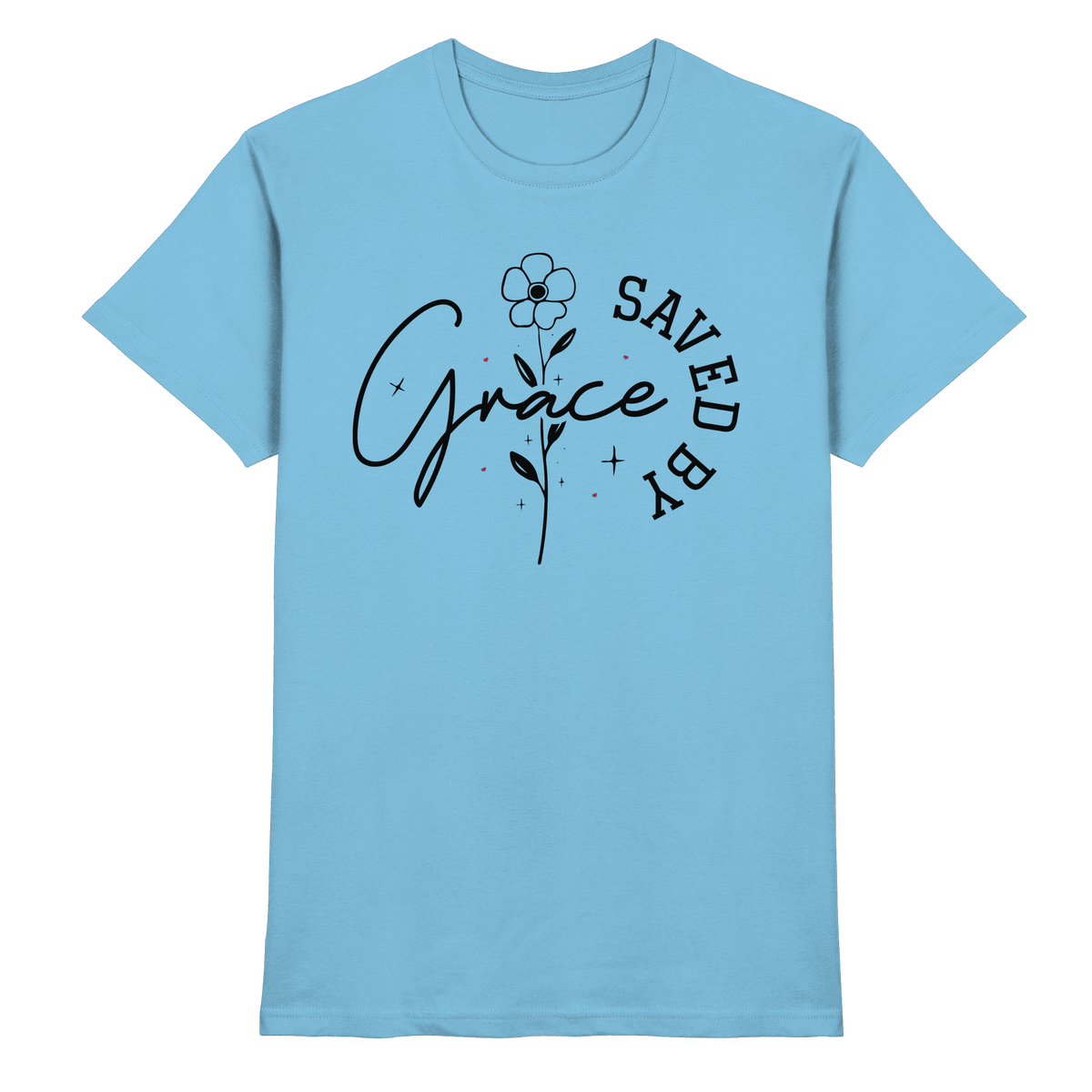 Saved by Grace – ein schlichtes Design mit tiefer Botschaft - Premium Shirt - Unisex-Shirts - Sky Blue - GfoitMa