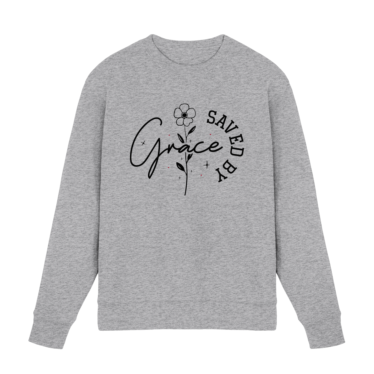 Saved by Grace – ein schlichtes Design mit tiefer Botschaft - Premium Sweatshirt - Sweatshirts - Heather Grey (meliert) - GfoitMa