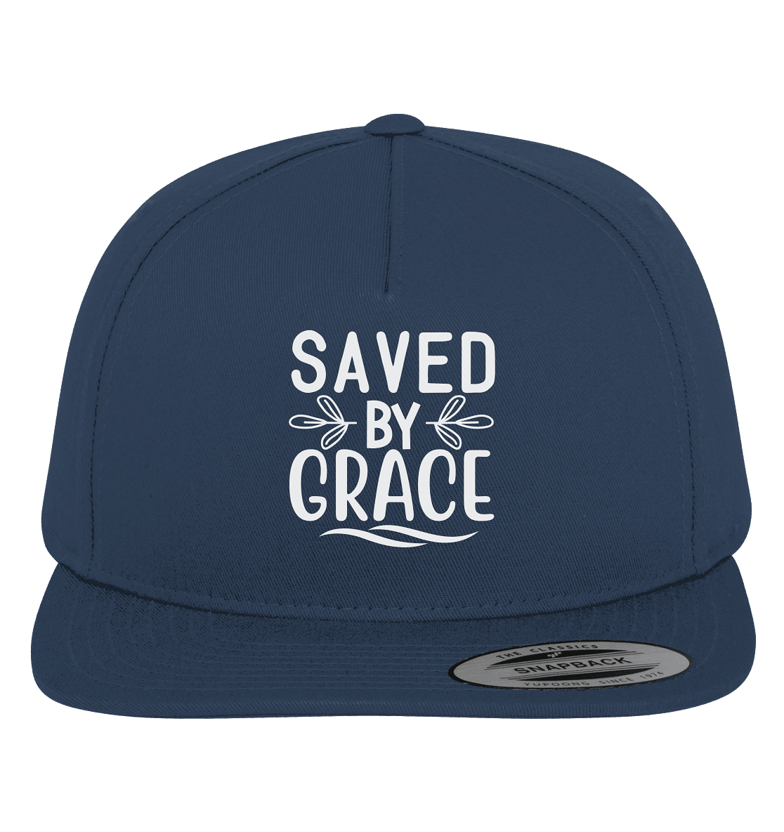 Saved by Grace White – Ein kraftvolles Glaubensstatement - Premium Snapback - GfoitMa - Navy / Green / One Size