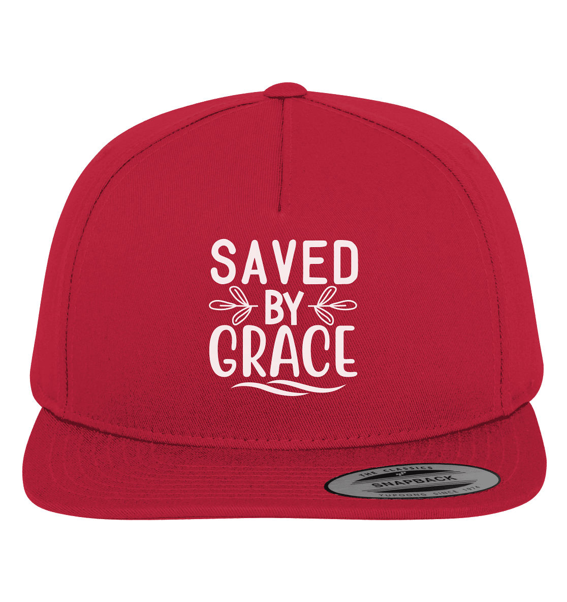 Saved by Grace White – Ein kraftvolles Glaubensstatement - Premium Snapback - GfoitMa - Red / Green / One Size