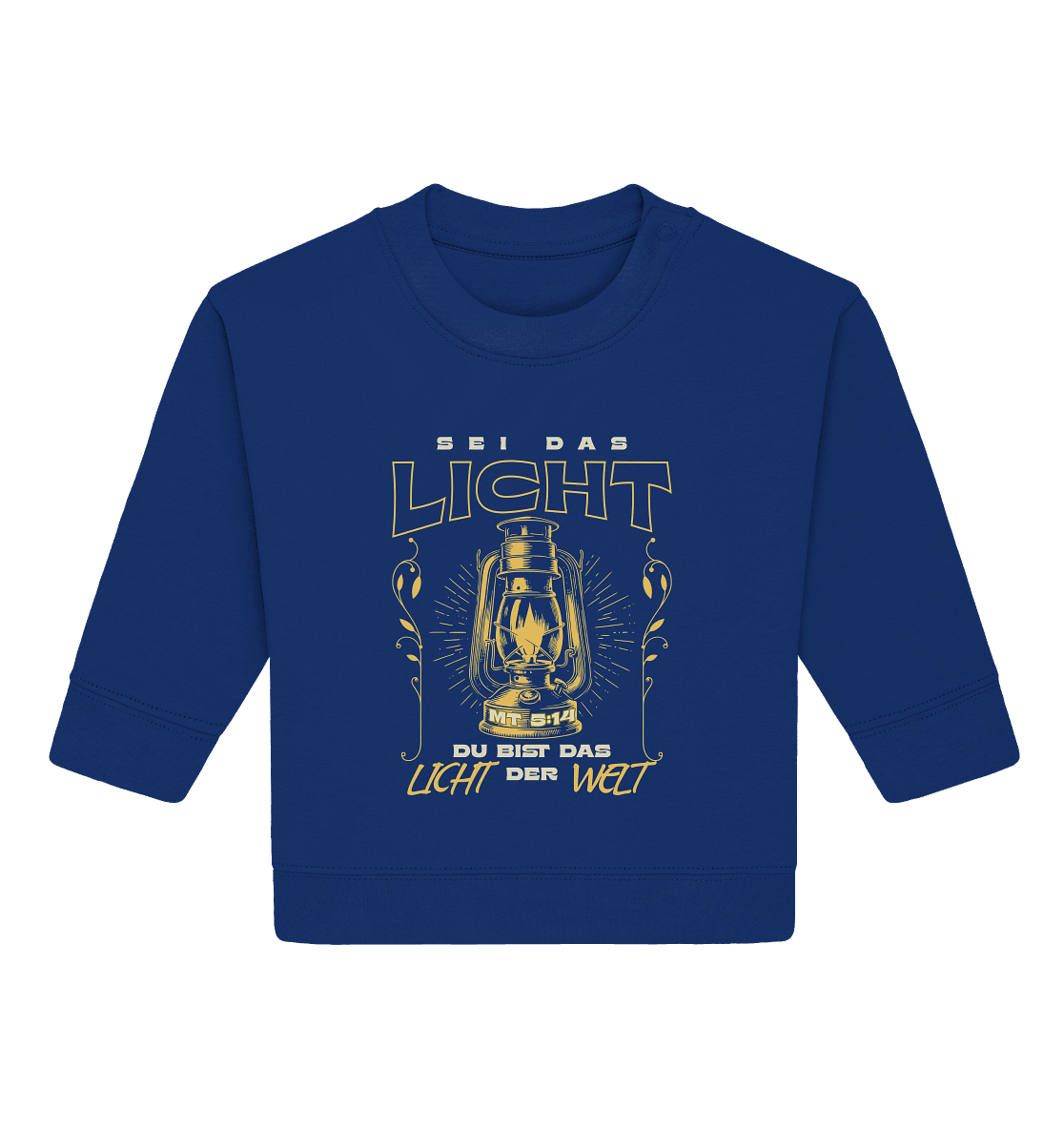 Sei das Licht – Du bist das Licht der Welt | Christliche Kleidung - Baby Organic Sweatshirt - Kids & Babys - Majorelle Blue - GfoitMa
