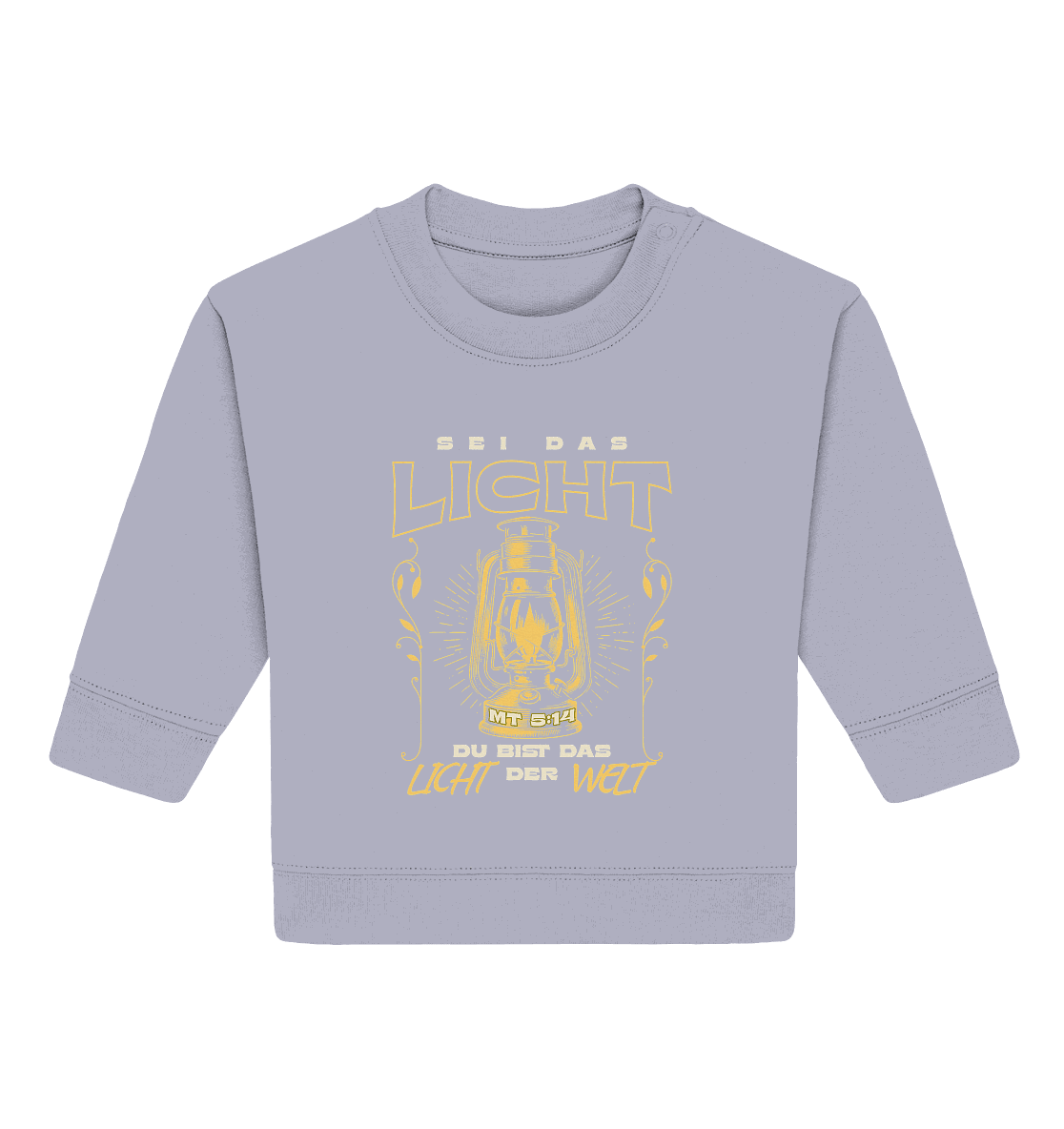 Sei das Licht – Du bist das Licht der Welt | Christliche Kleidung - Baby Organic Sweatshirt - Kids & Babys - Serene Blue - GfoitMa