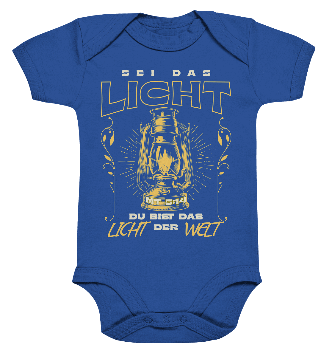 Sei das Licht – Du bist das Licht der Welt | Christliche Kleidung - Organic Baby Bodysuit - Kids & Babys - Cobalt Blue Organic - GfoitMa