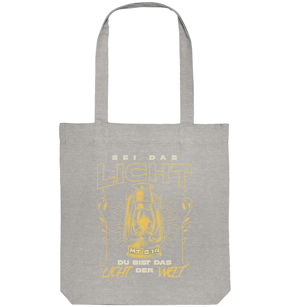 Sei das Licht – Du bist das Licht der Welt | Christliche Kleidung - Organic Tote-Bag - Taschen - Heather Grey - GfoitMa