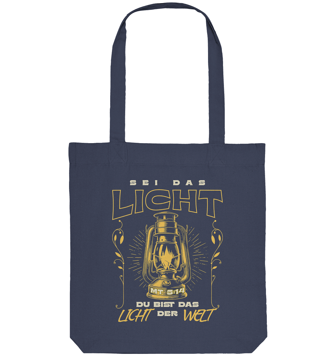 Sei das Licht – Du bist das Licht der Welt | Christliche Kleidung - Organic Tote-Bag - Taschen - Midnight Blue - GfoitMa
