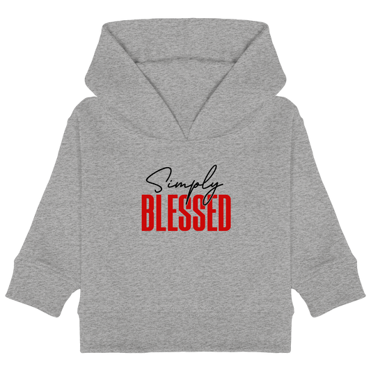 Simply Blessed | Christliches Design mit klarer Botschaft - Baby Organic Hoodie - Kids & Babys - Heather Grey - GfoitMa