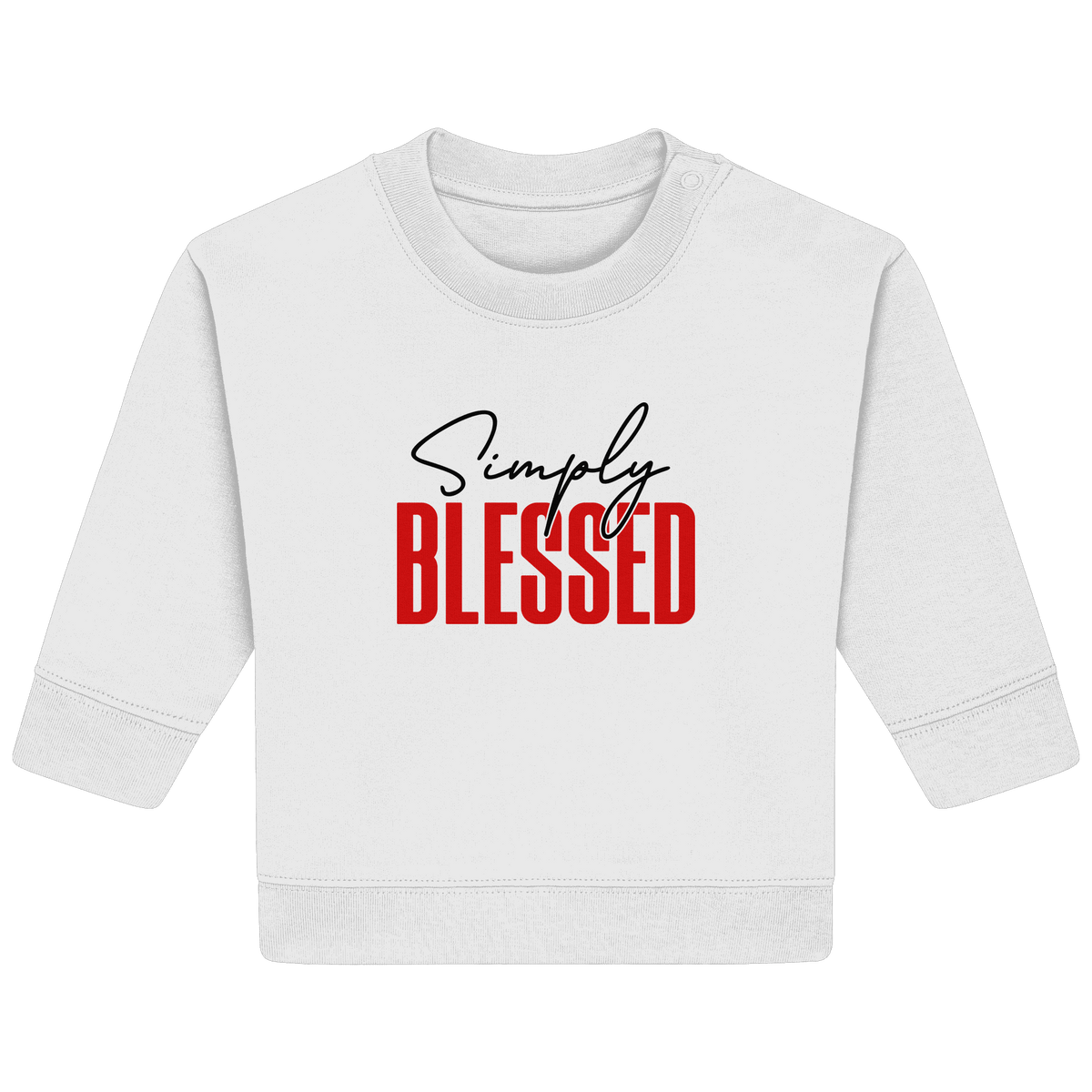 Simply Blessed | Christliches Design mit klarer Botschaft - Baby Organic Sweatshirt - Kids & Babys - Natural Raw - GfoitMa