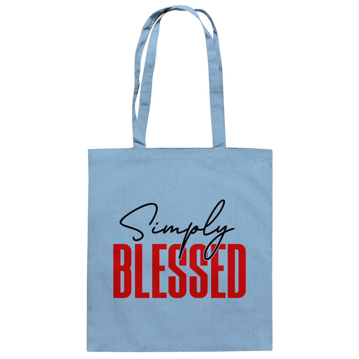 Simply Blessed | Christliches Design mit klarer Botschaft - Baumwolltasche - Taschen - Sky Blue - GfoitMa