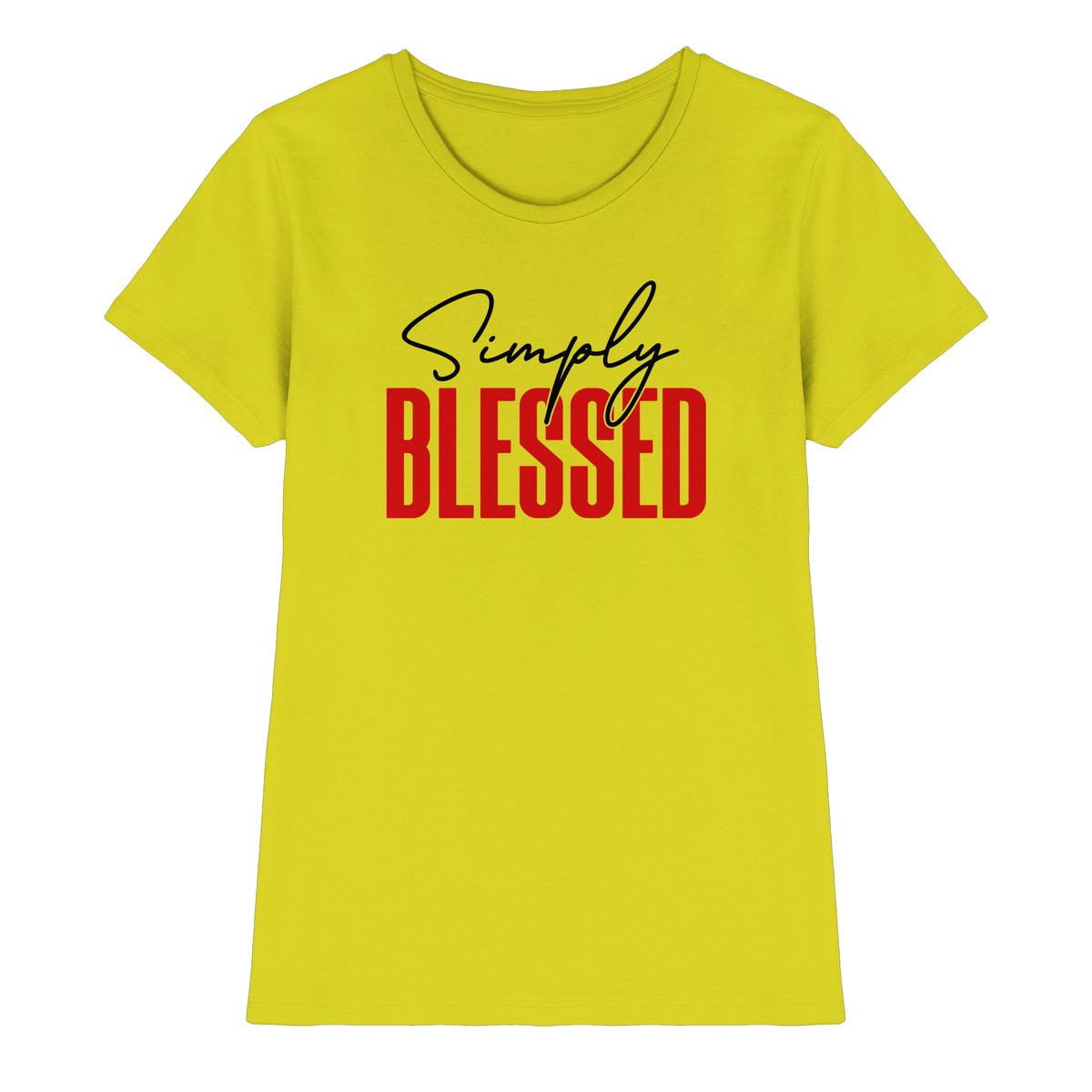 Simply Blessed | Christliches Design mit klarer Botschaft - Ladies Premium Shirt - Lady-Shirts - Pixel Lime - GfoitMa