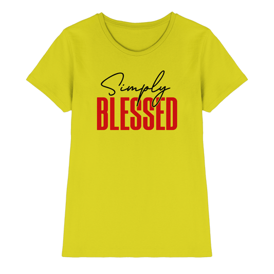 Simply Blessed | Christliches Design mit klarer Botschaft - Ladies Premium Shirt - Lady-Shirts - Pixel Lime - GfoitMa