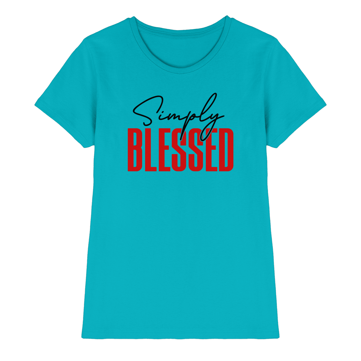 Simply Blessed | Christliches Design mit klarer Botschaft - Ladies Premium Shirt - Lady-Shirts - Swimming Pool - GfoitMa